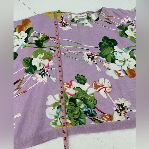 Peck & Peck Linen Floral Kimono Blouse Coastal Grandma Garden Resort Cruise - Picture 5 of 10